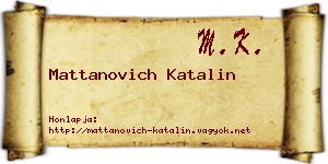 Mattanovich Katalin névjegykártya